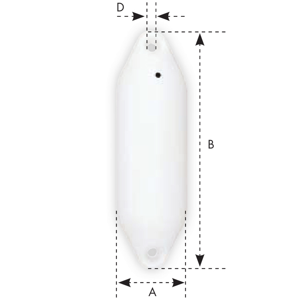 Кранец из ПВХ Lalizas Ocean U2, 14 x 50 см, для судна от 5 до 8 метров, белый
