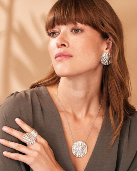 Серьги ORI TAO, Ottawa, фактурный металл, OT24.1-12-30883 (серебристый)