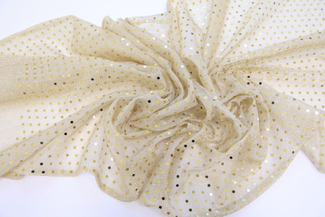 Трикотаж с пайетками золотистый