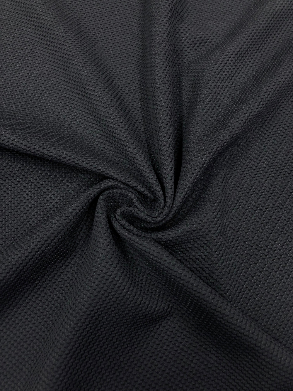 Ткань трикотаж Лакоста крупная, цв. Черный арт. 324715