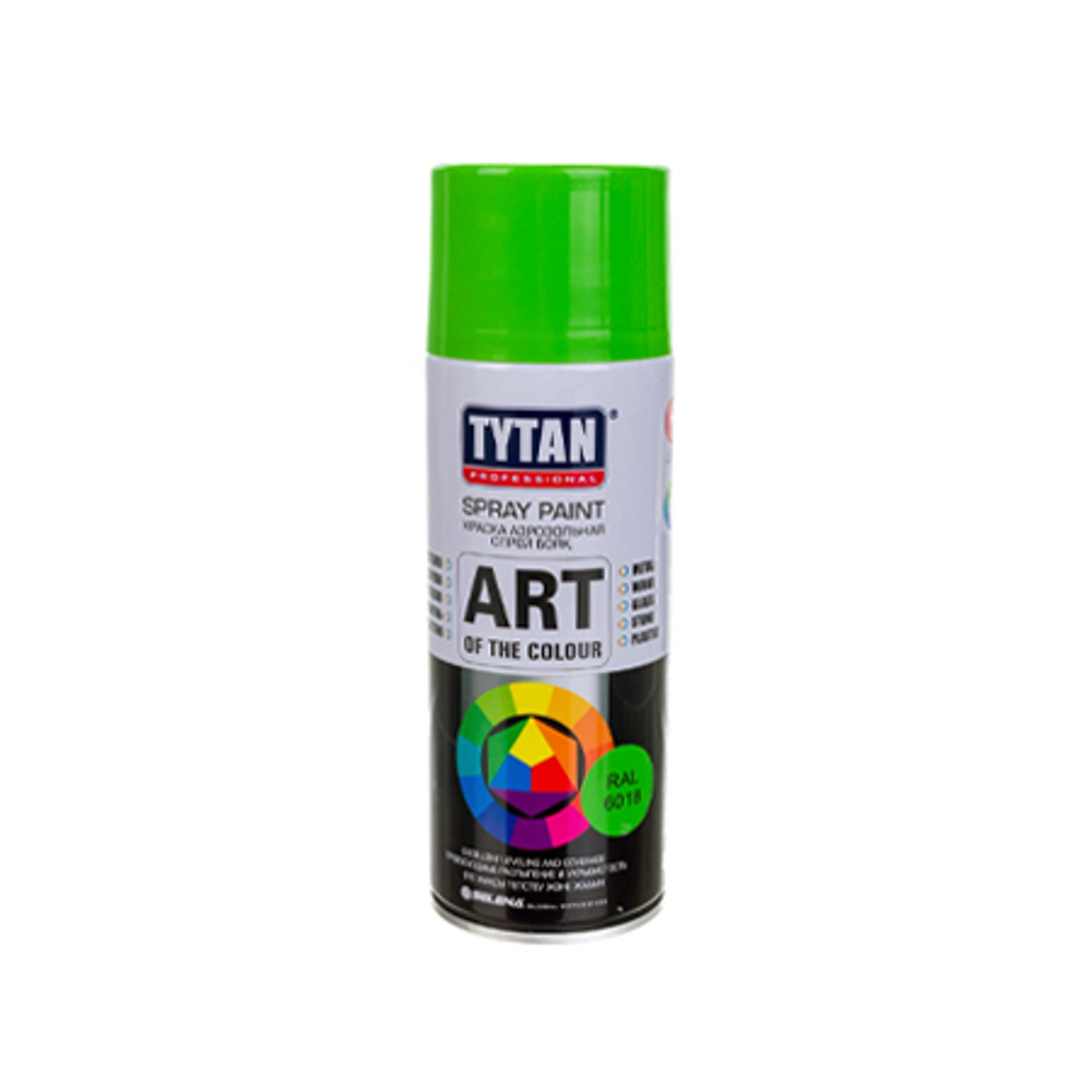 Аэрозольная краска флуоресцентная TYTAN RAL1003, 400 мл зеленый