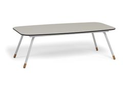 "Верона" журнальный стол из HPL 120х65, H40, каркас белый муар, цвет столешницы "крем"