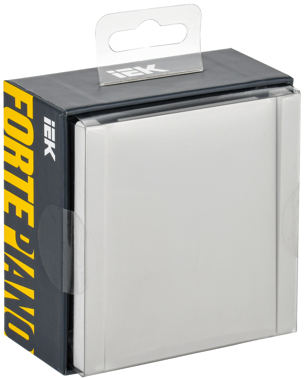 FORTE&PIANO Розетка 1-местная с заземлением с защитными шторками и крышкой безвинтовое крепление 16А IP44 FP219 белый IEK