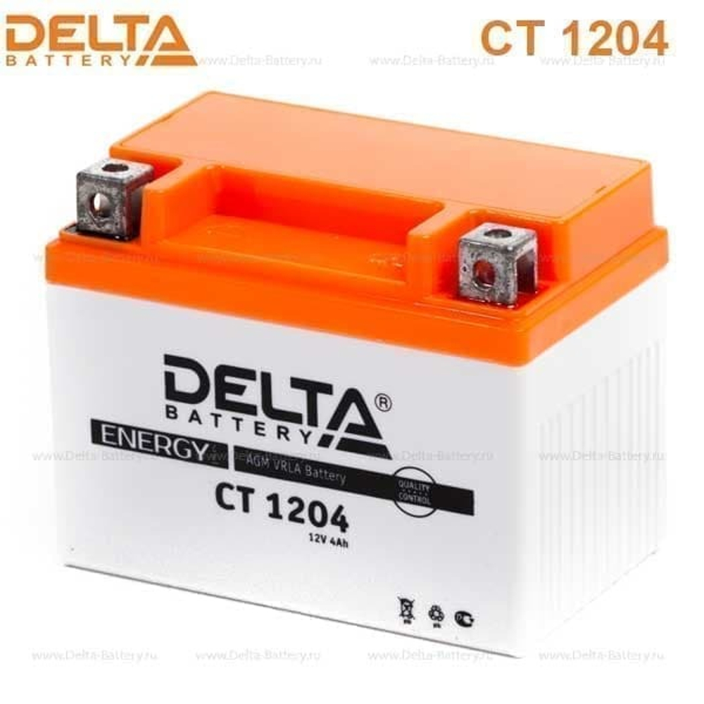 Аккумулятор Delta CT 1204 (12V / 4Ah) [YB4L-A, YB4L-B, YTX4L-BS]