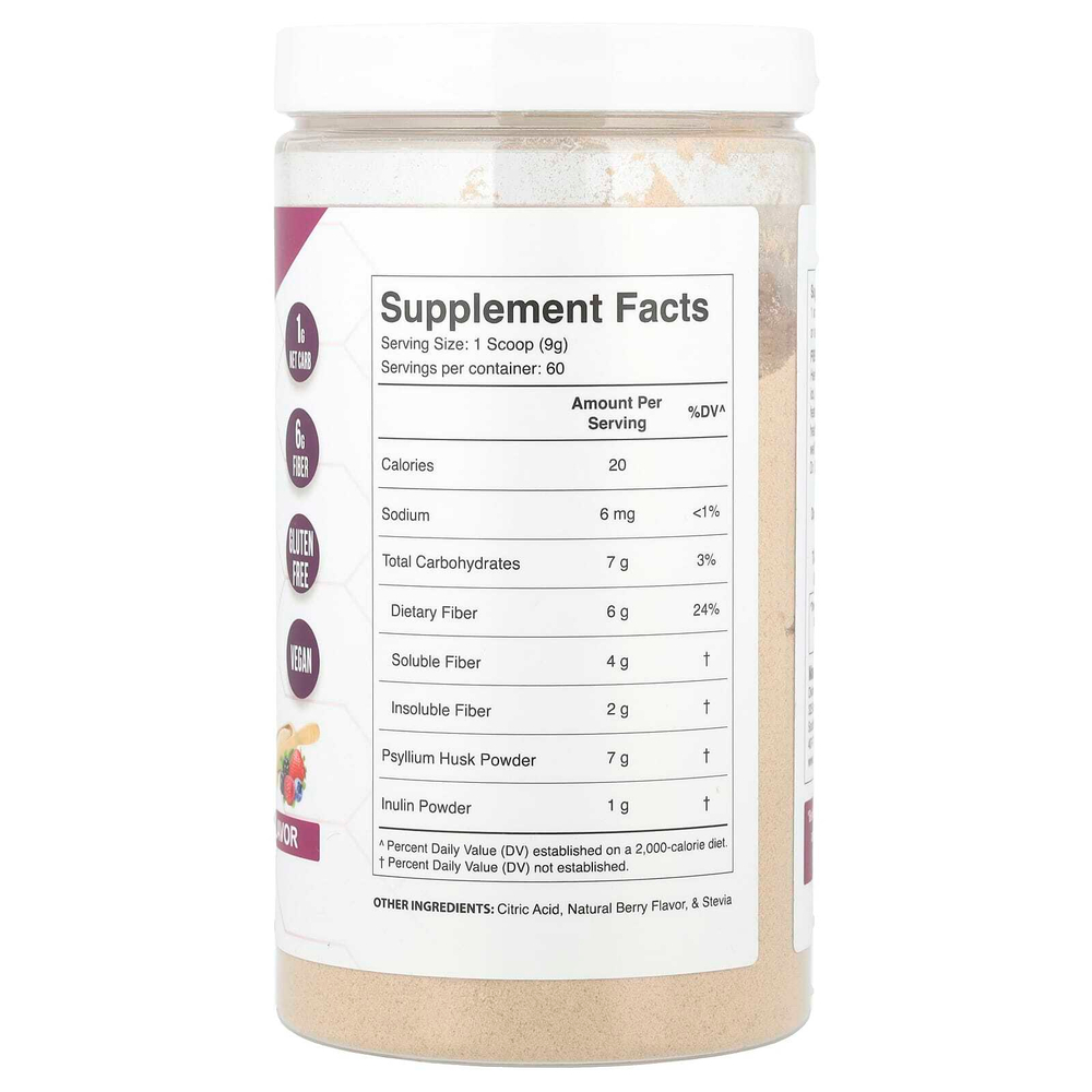 Divine Health, Цельнопищевой магний Кольбер, доктор медицины Fiber Zone, натуральные ягоды, 540 г (19 унций)