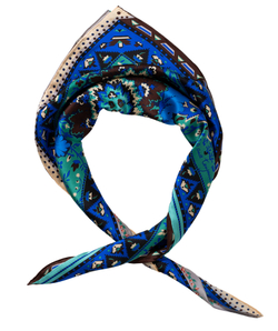 Платок 90x90 Petrusse Elefantine Jade Indigo ELEFANTINE_JI