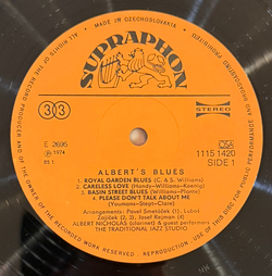 Виниловая пластинка Albert Nicholas And The Traditional Jazz Studio – Albert's Blues LP