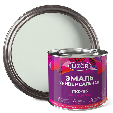 УЗОР  Эмаль ПФ-115 Белая 1,8кг ГОСТ 6465-76 (Сайвер)