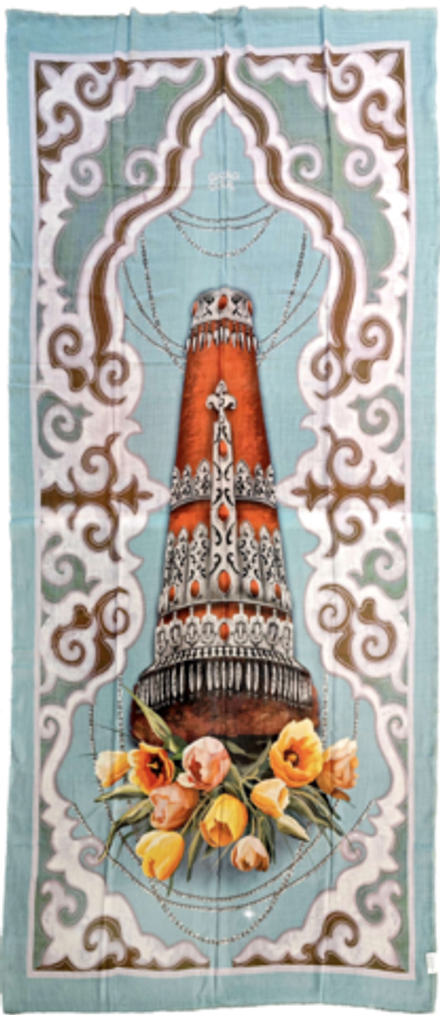 Платок QAZAQ SOUL кашемировый Сәукеле голубой