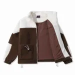 Куртка Ymkashix Furry Big Logo HTF белая/коричневая