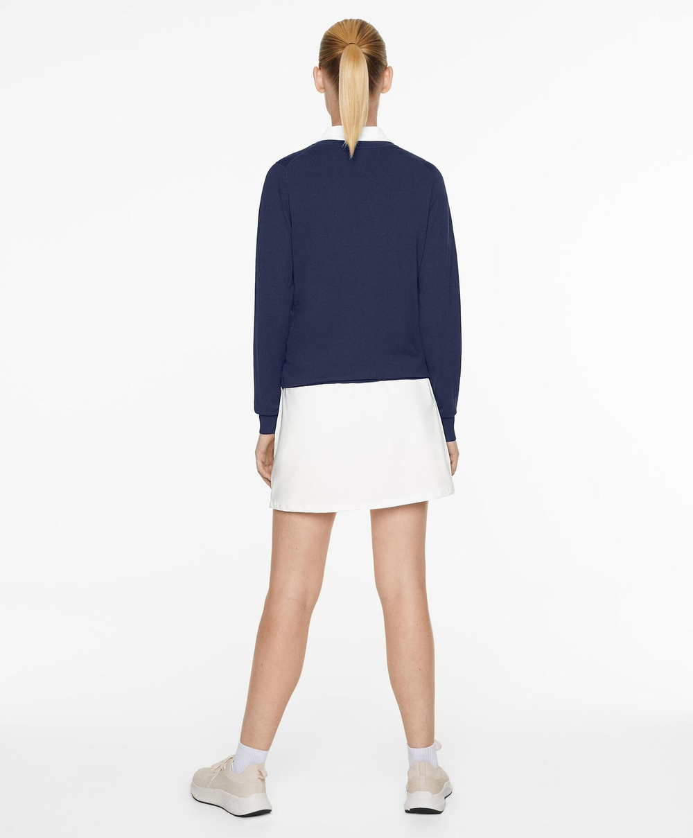 Oysho Свитер из трикотажа с V-образным вырезом, темно-синий