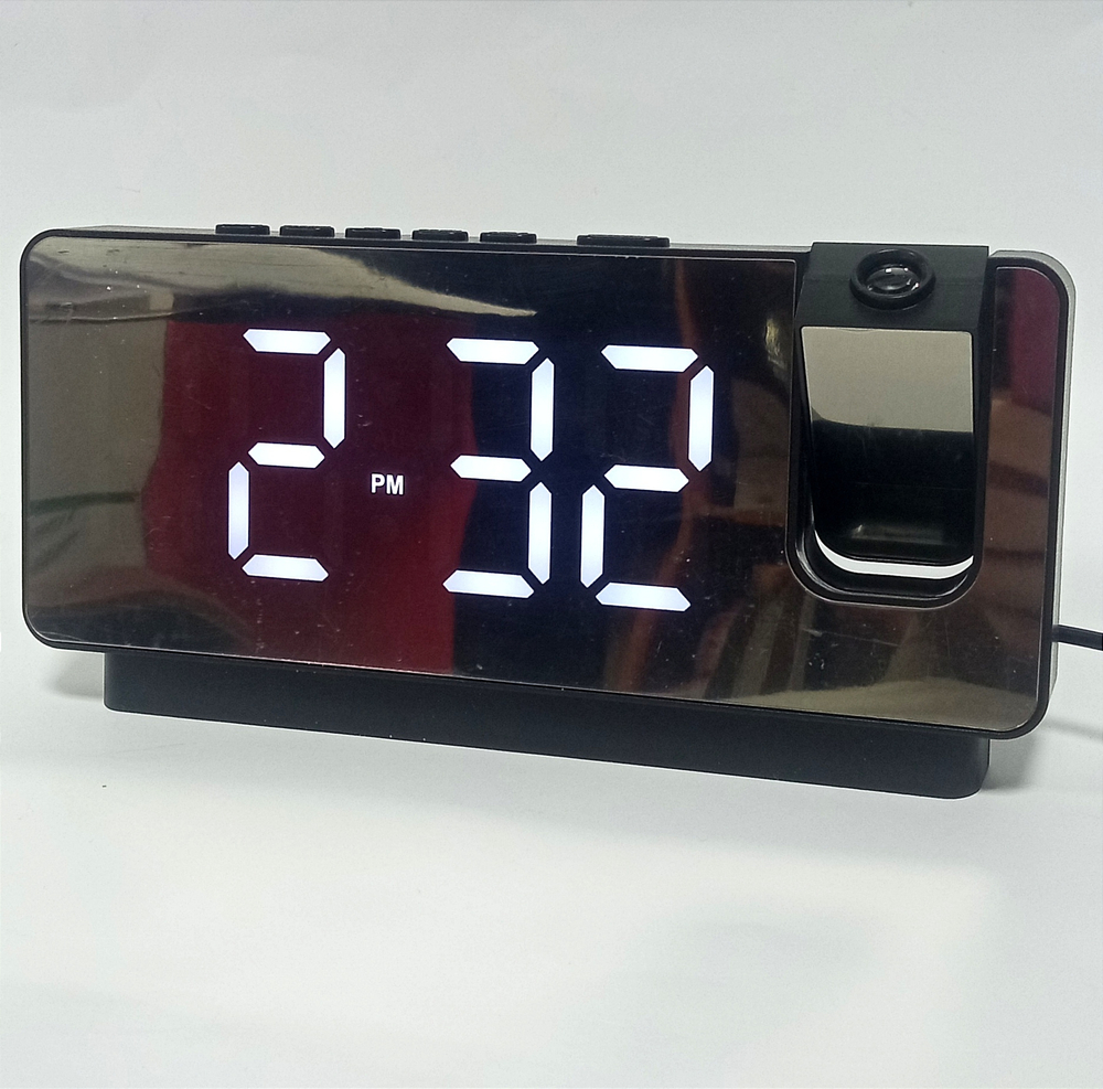 Часы с проекцией LED MIRROR NA-6818 белое свечение