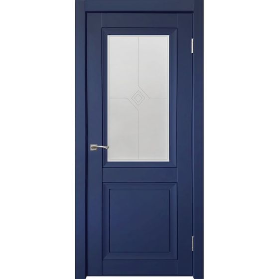 Дверь экошпон Decanto 1 barhat blue остеклённая