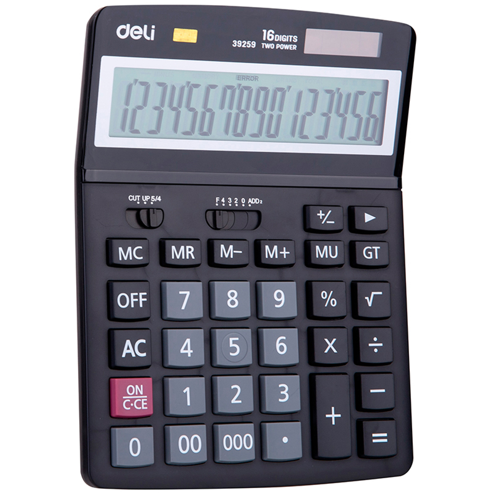 Калькулятор настольный DELI "39259" 16 разрядный, 195х148х45 мм черный