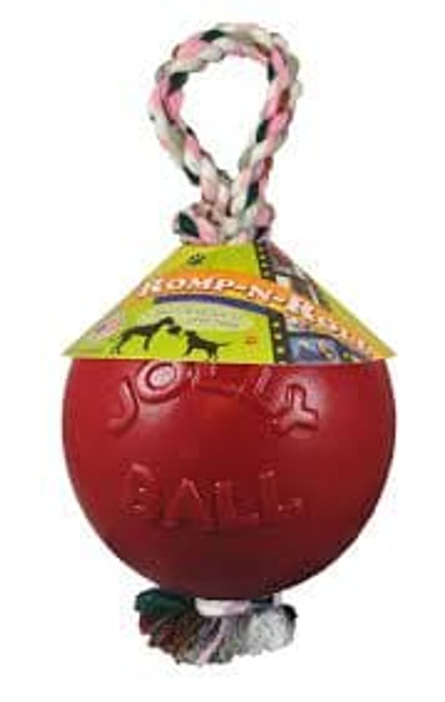 Romp-n-Roll Ball - мяч на канате для собак, красный, 8" Romp-n-Roll Ball - мяч на канате для собак, красный, 8"