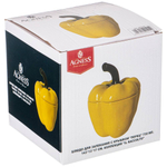 Блюдо для запекания с крышкой "Перец" 730мл 14*13*17см, коллекция "Il raccolto", цвет желтый