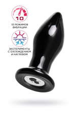 Черная стеклянная вибровтулка - 10,5 см. (Цвет: черный)