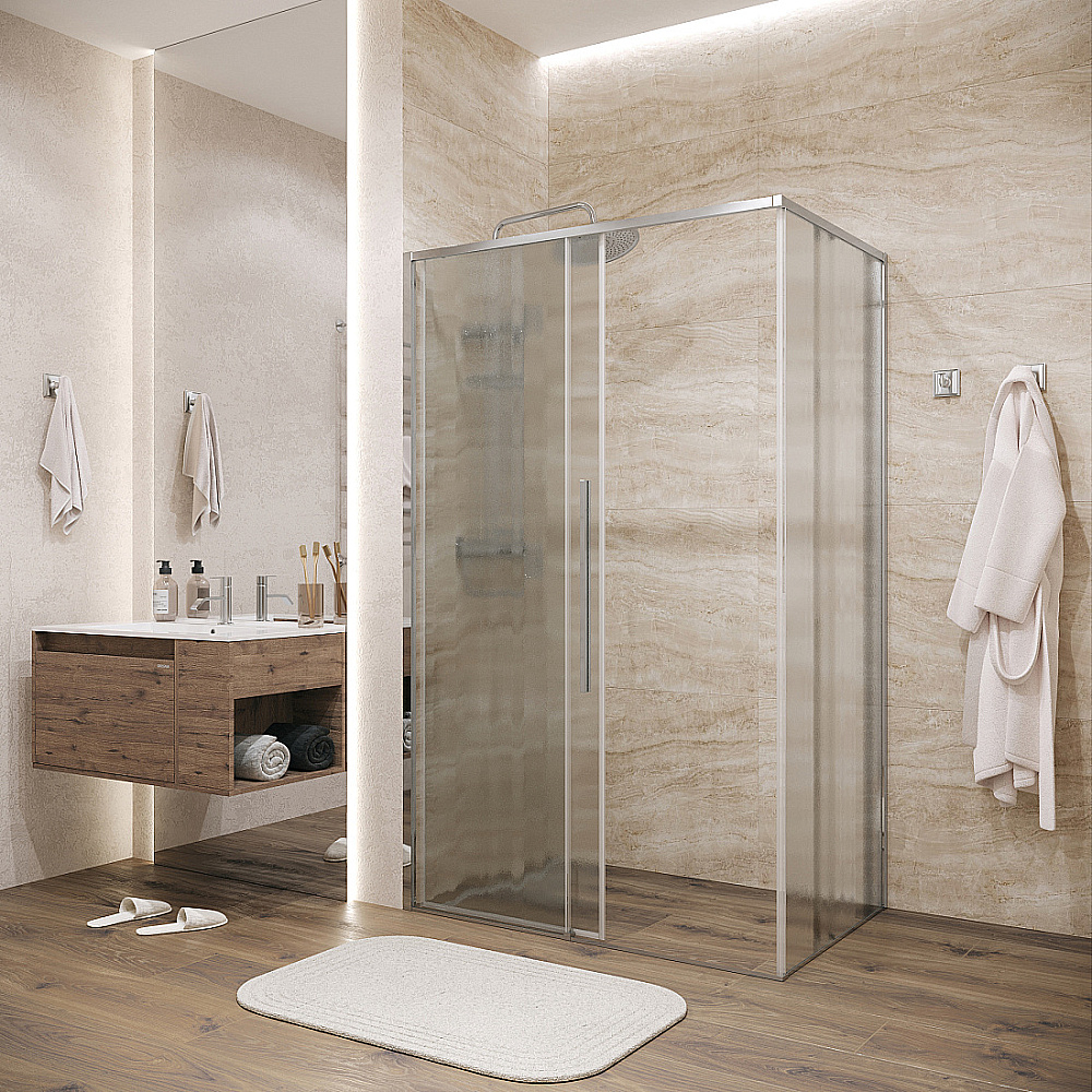 Душевой уголок Grossman Galaxy 140х90 120.K33.01.1490.10.02 стекло шиншилла/профиль хром