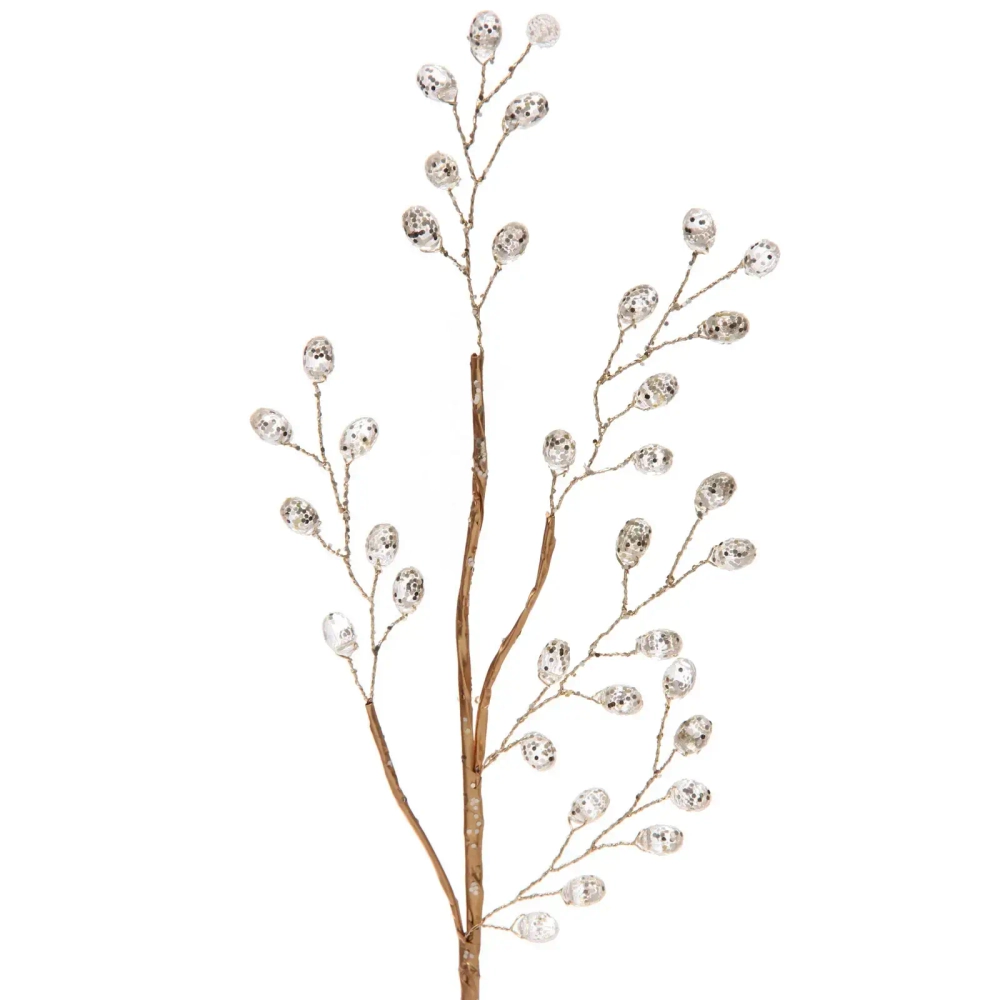 Ветка декоративная «Драгоценный камень» 40 см, Золото