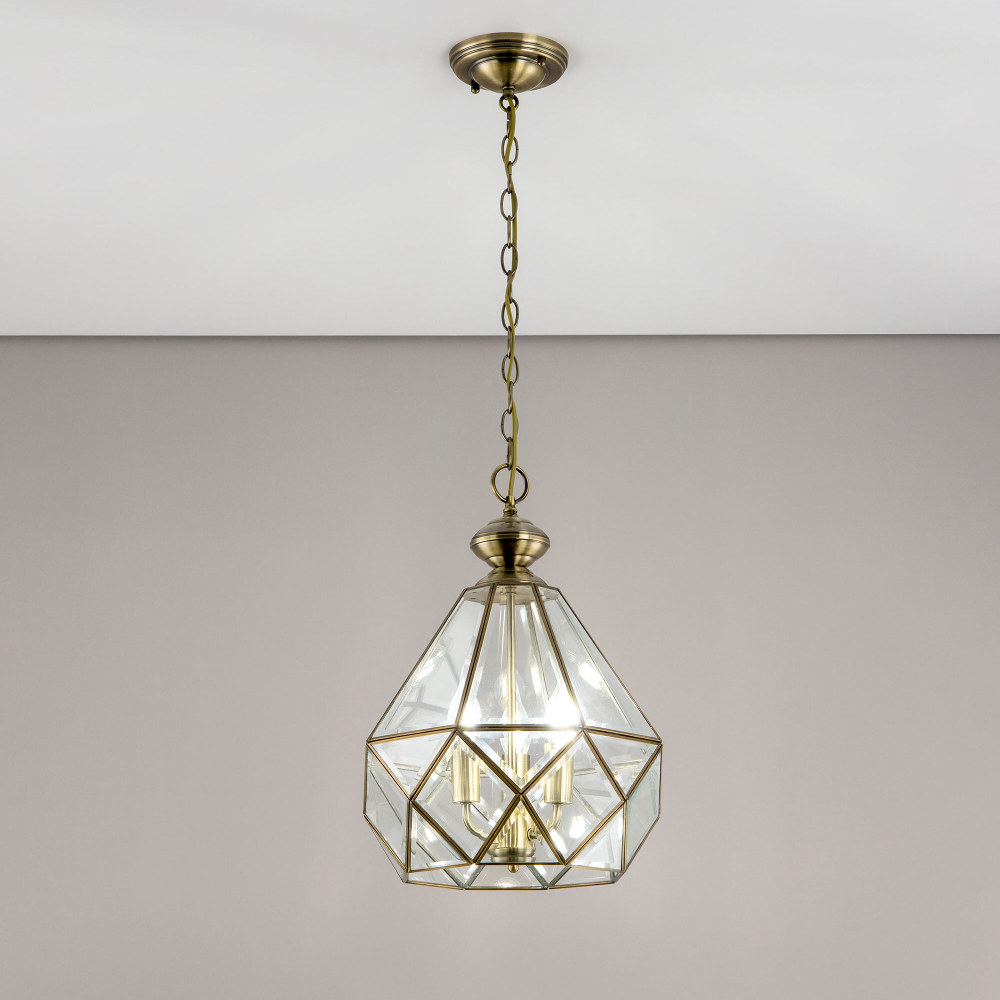 Citilux Витра-1 CL442130 Люстра подвесная витражная Бронза