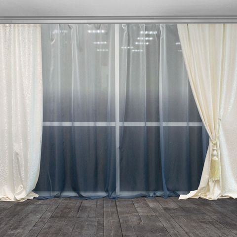 Тюль готовый Карнавал сизый