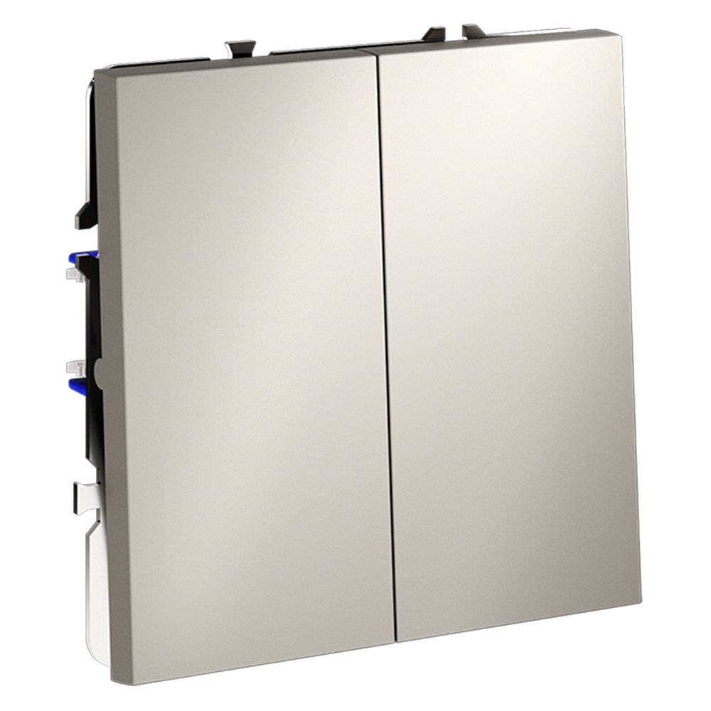 Проходной переключатель встраиваемый VOLTUM S70 двухклавишный 10А, (кашемир)