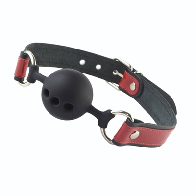 Кляп Sitabella черный 4,4 см ремешок красный