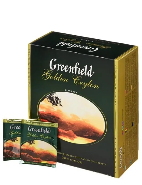 ГРИНФИЛД Голден Цейлон (Greenfield – Golden Ceylon), черный, 100пак/1шт