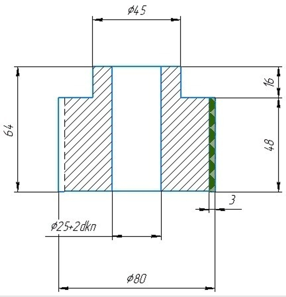 PCD фреза D.80x48x25+DKN Z=3+3 H=3 LH + RH