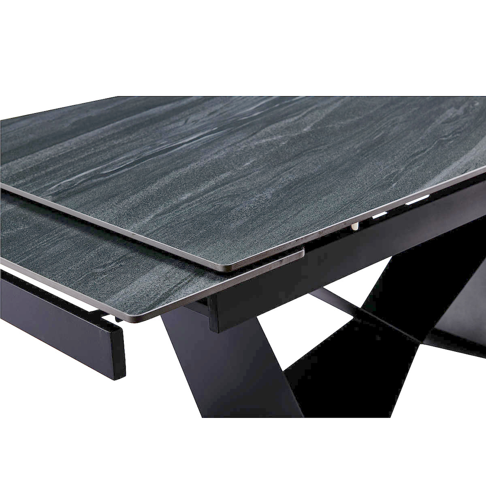 Стол керамический LA ALTA MIRAGE AustriIia sand black 180-240/90*76, каркас черный