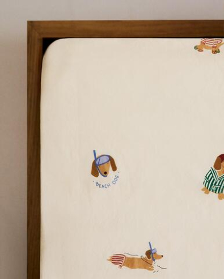 Простыня на резинке Zara Home, хлопок 100%, однотонный, 1610/900