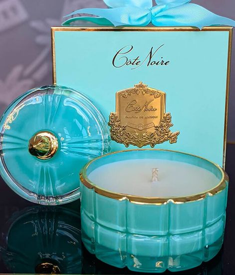 Лайм, бирюзовая свеча Арт-деко с кисточкой, Cote Noire