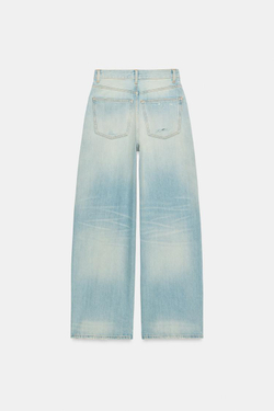 ZARA ДЖИНСЫ TRF EXTRA WIDE-LEG С ВЫСОКОЙ ПОСАДКОЙ, ГОЛУБОЙ