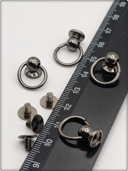 Заклепки круглые, плоские 8мм на винте для декора одежды.