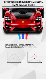 Спортивный электромобиль "MalinaBay 1588", красный