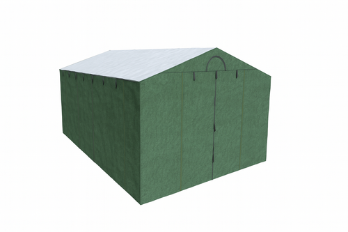 Палатка сварщика МногоТентов домик 3х8х2,4 м. (Стены брезент ОП/крыша ткань ПВХ).