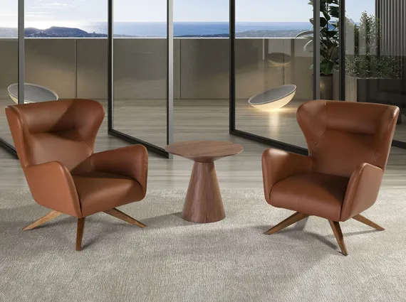 Журнальный столик Angel Cerda ET652, Ø60х55 см, орех