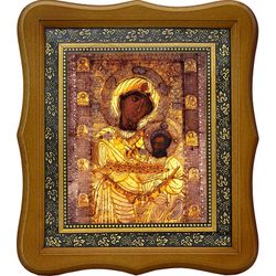 Иверская икона Божьей Матери. Копия афонской иконы на холсте.