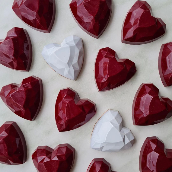 545 | Форма &quot;Сердце с гранями&quot; (275*175 мм)