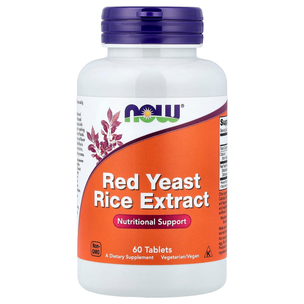 NOW Foods, экстракт красного ферментированного риса, 60 таблеток