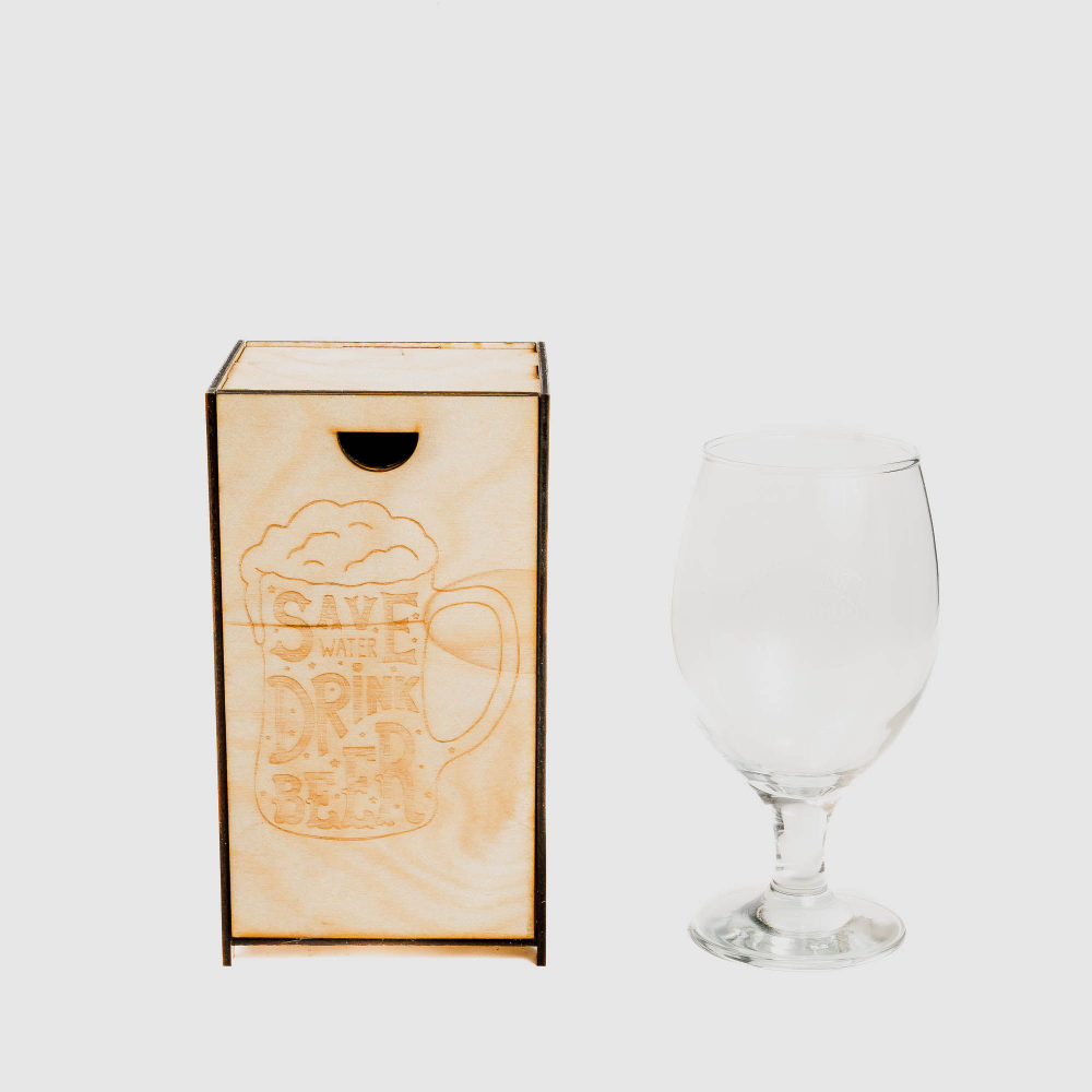 Бокал "Save water drink beer" в подарочной коробке