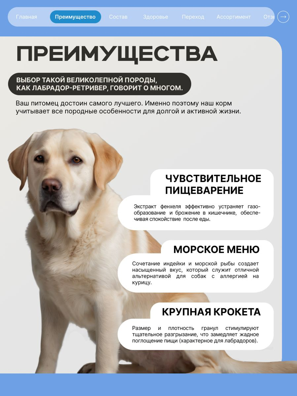 Корм для взрослых собак породы Лабрадор-ретривер, с лососем, 3 кг, QUATTRO