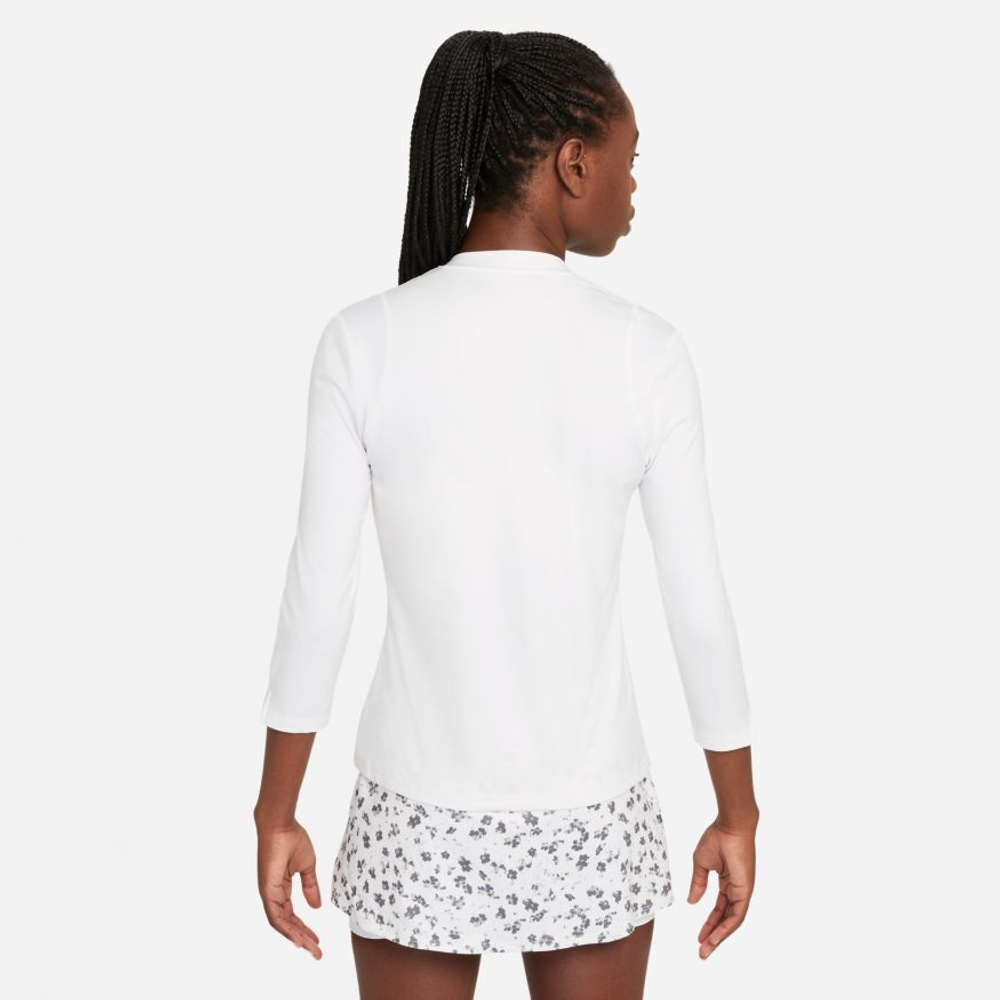 Женская футболка теннисная (Дл.Рукава) Nike Court Victory Dri-Fit Top 3/4 Sleeve W - white/black