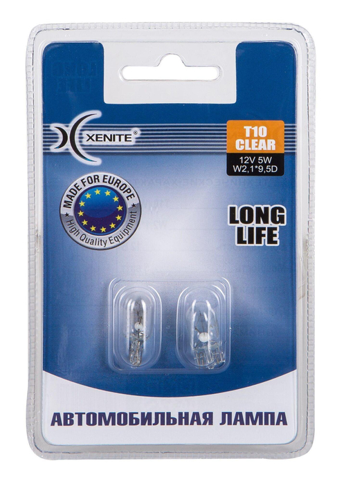 Лампа 12 В 5 Вт без цоколя Clear Long Life 2 шт. блистер Xenite