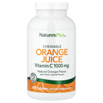 NaturesPlus, жевательный апельсиновый сок, витамин C, натуральный апельсин, 60 таблеток