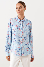 22998 Блузка женская (голубой принт)