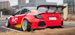 Широкий обвес для Honda Civic седан X 2016-2019 Хонда Цивик карбоновый тюнинг Robot robotbodykits