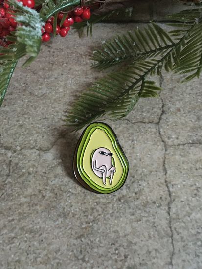 Значок металлический на одежду/Пин. Кетнипз. Авокадо