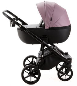 Детская коляска Adamex Nola Deluxe 2 в 1 N-SD106 (СИРЕНЬ КОЖА + ЧЕРН.КОЖА)