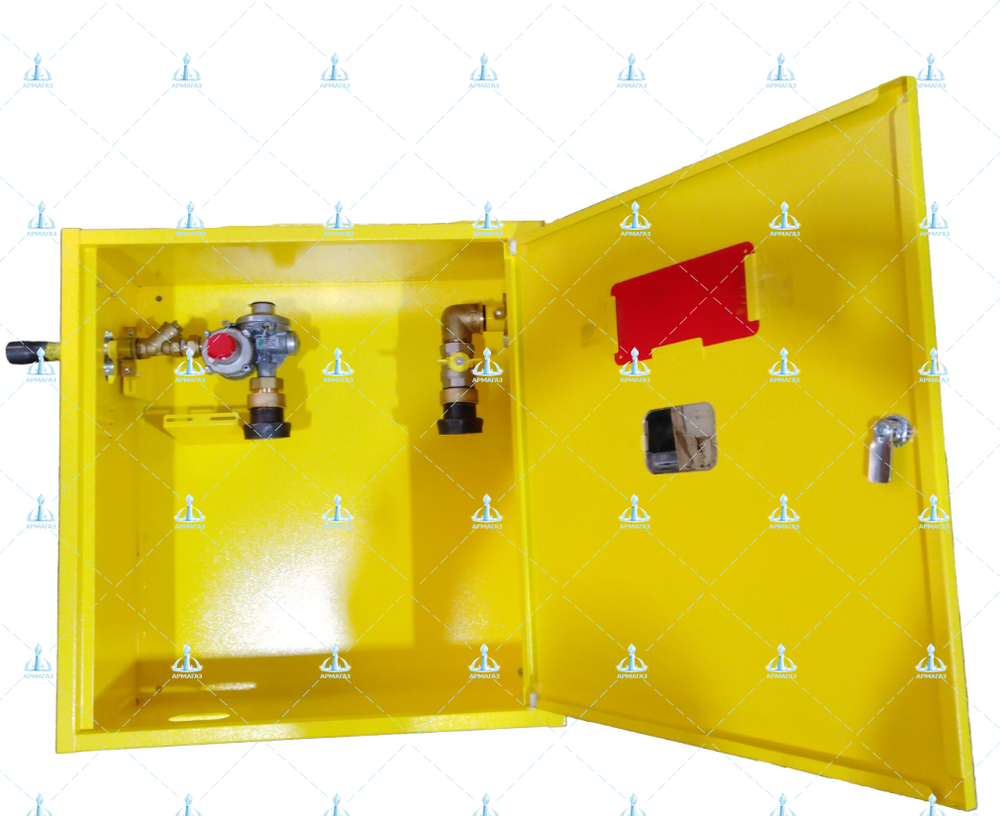 Шкафной газораспределительный пункт ГРПШ-ОХТА-RF-25-1-ЛП-С16-Ф-П1 исп.25/1 (МОГ) (желтый)